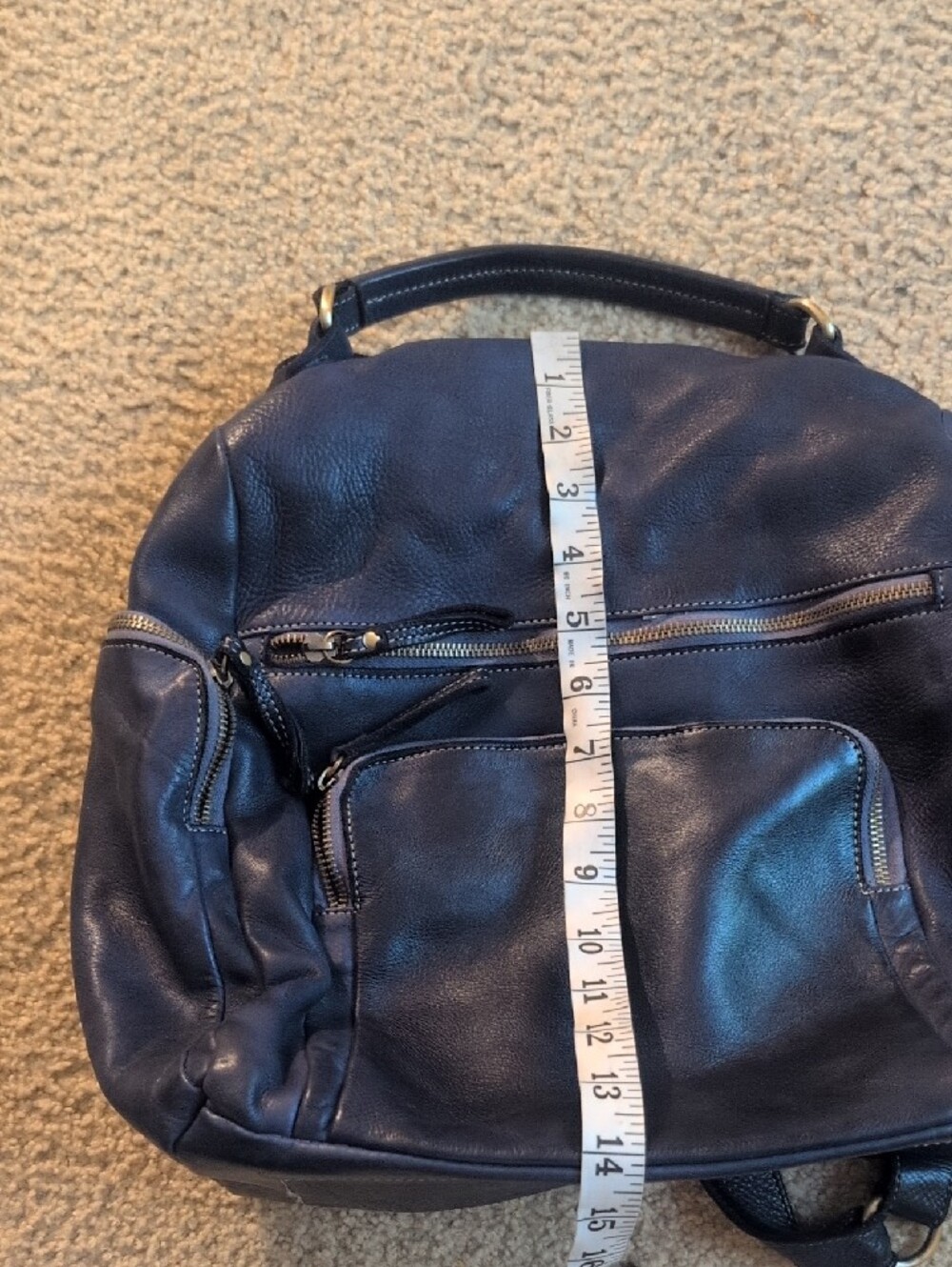 Bolsa Nova X Free People Sold Out Momma MiaClassic Navy Leather Backpack - Women - Picture 15 of 16